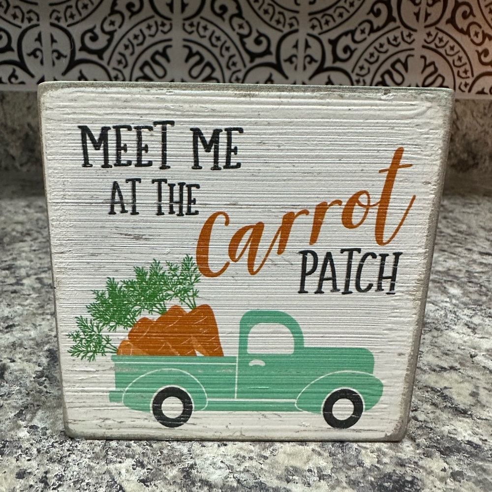 Easter, Spring Decor Wooden Block, Rustic Rabbits, Cube - Picture 2 of 8